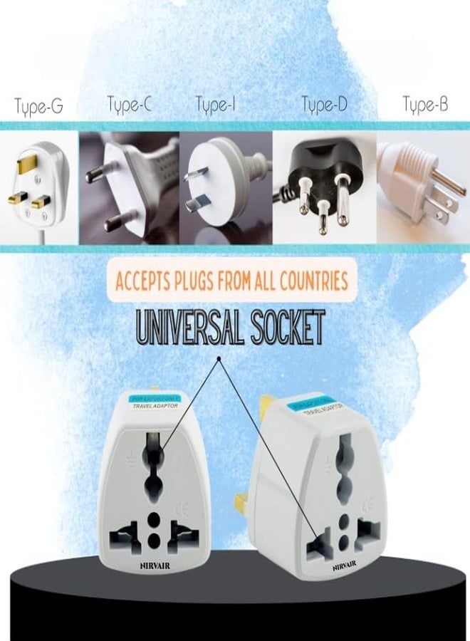 Nirvair Type-G Plug Adapter UK Converter - (1pcs) India to UK Plug Adaptor for Hong Kong, UAE, Dubai, Singapore England Universal Travel Adapter Power Plug (Pack of 1) (2) - Image 2